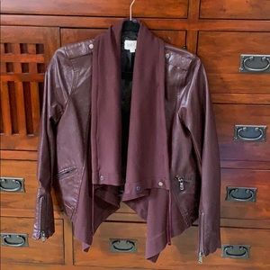 Burgundy faux leather jacket